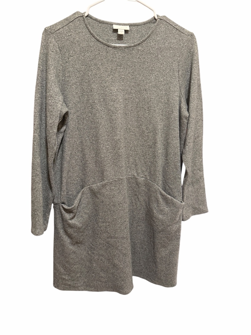 Pure Jill Gray Long-Sleeve Pocket Dress